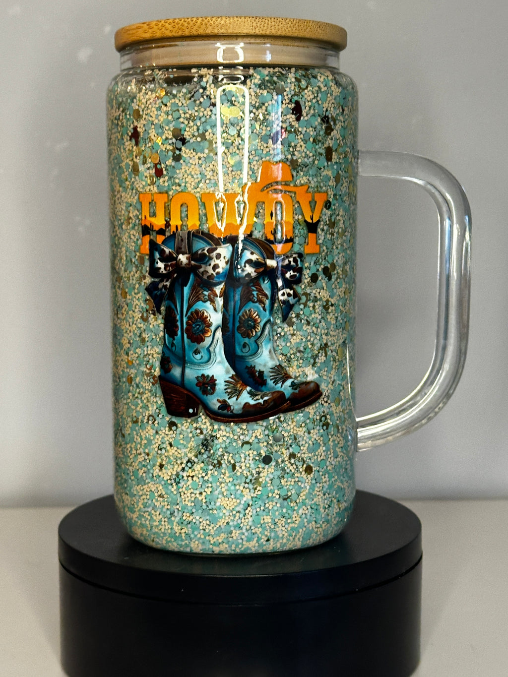 Western Glass Cup with Handle