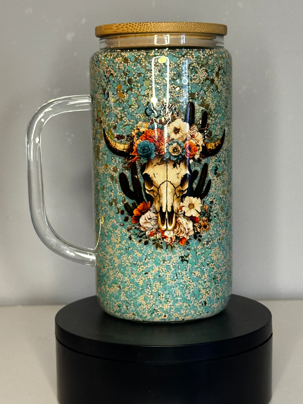 Western Glass Cup with Handle