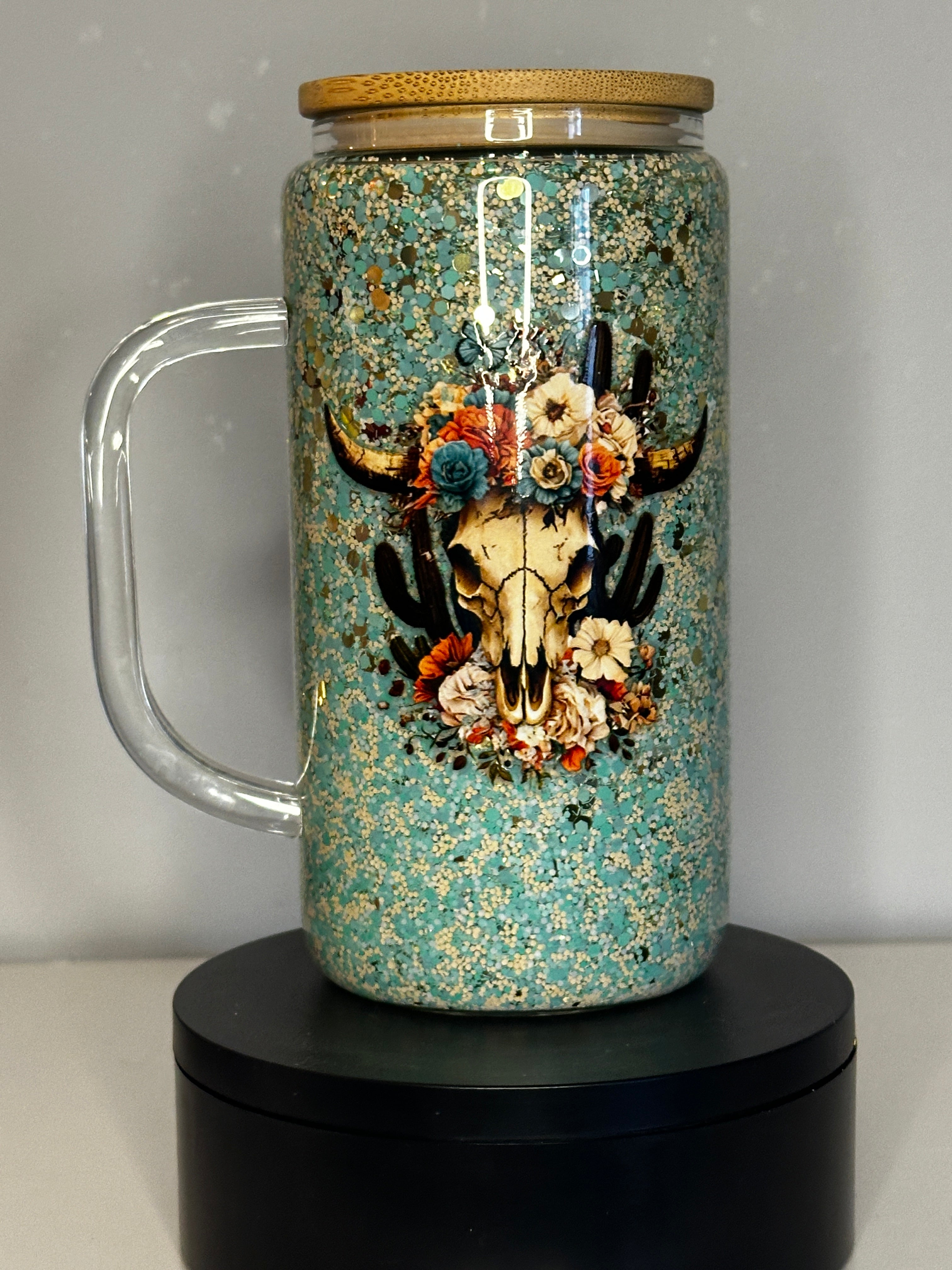 Western Glass Cup with Handle