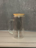 16 oz glass with handle