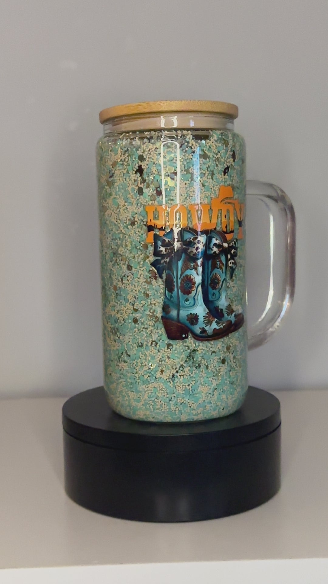 Western Glass Cup with Handle